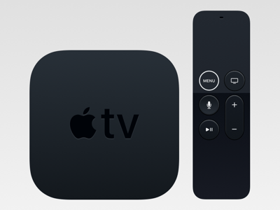 苹果TV电视和远程遥控器样机