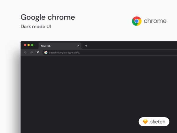 暗黑模式谷歌Chrome浏览器样机