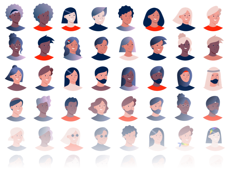 多样化的人物头像素材插图
