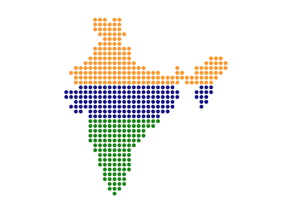 印度虚线地图