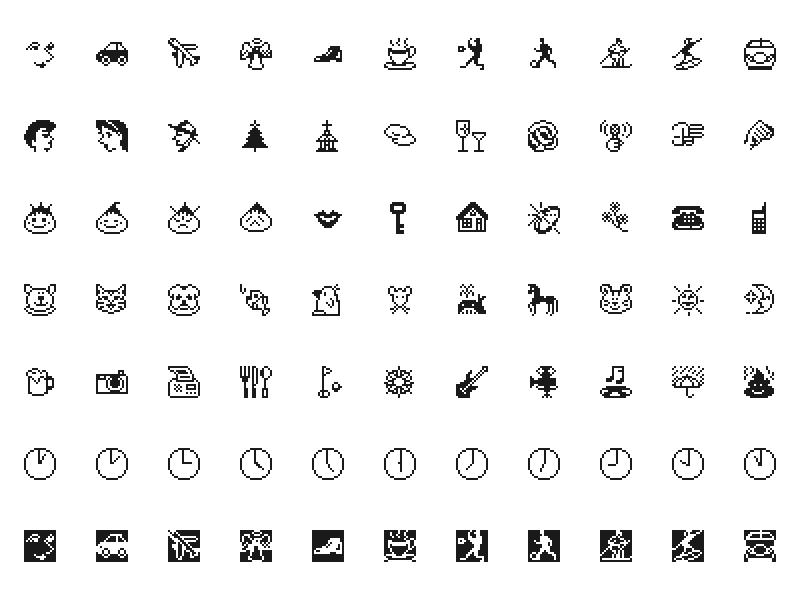 1997年像素表情符号图标插图