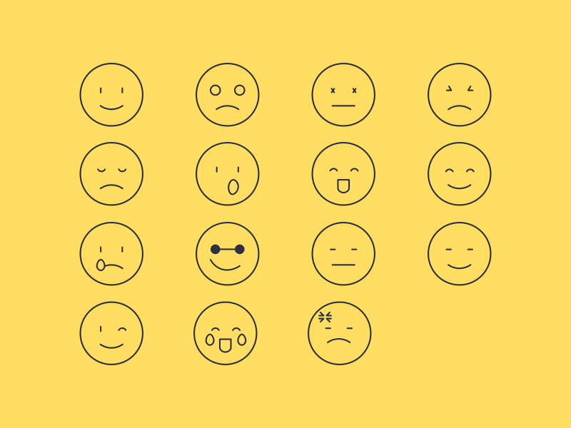 15 Outline Emoji Icons插图