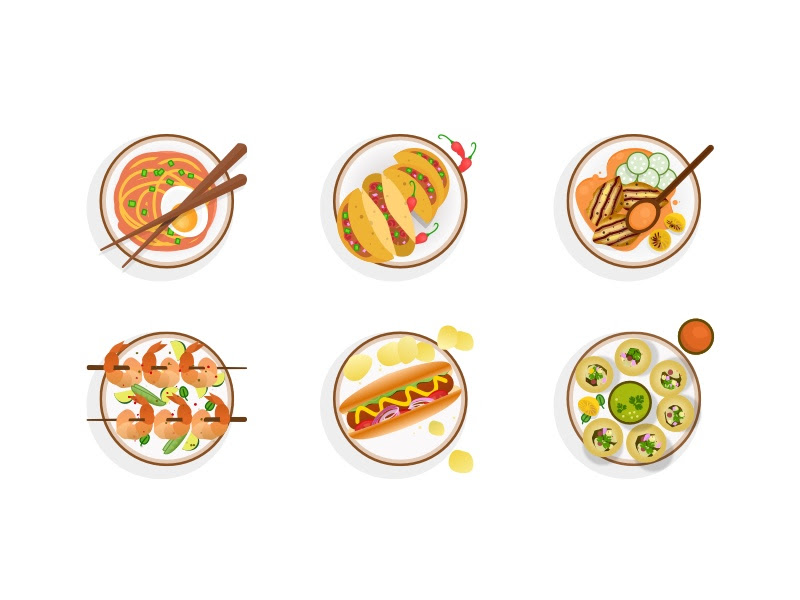 6个食品图标插图