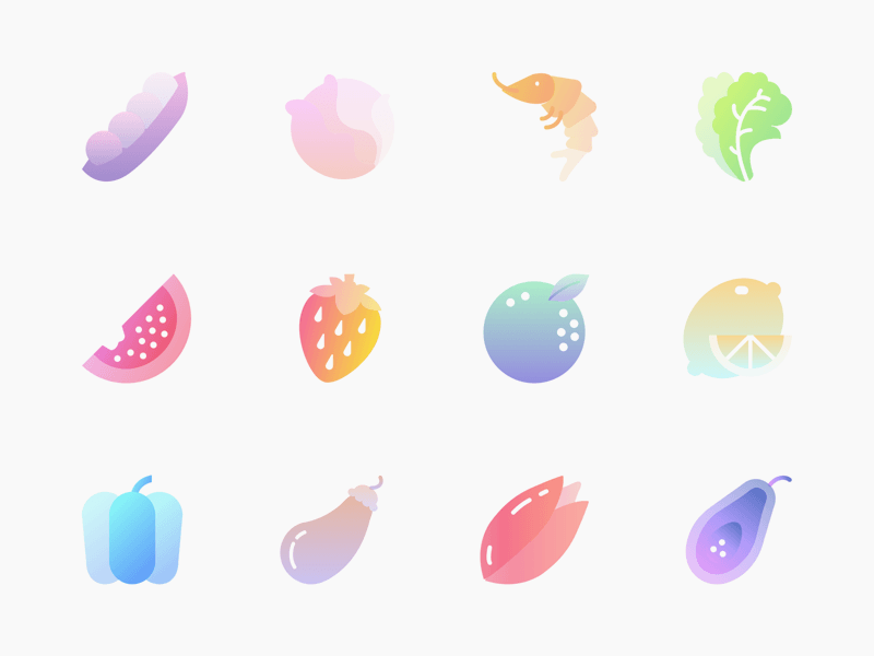 水果渐变样式图标插图