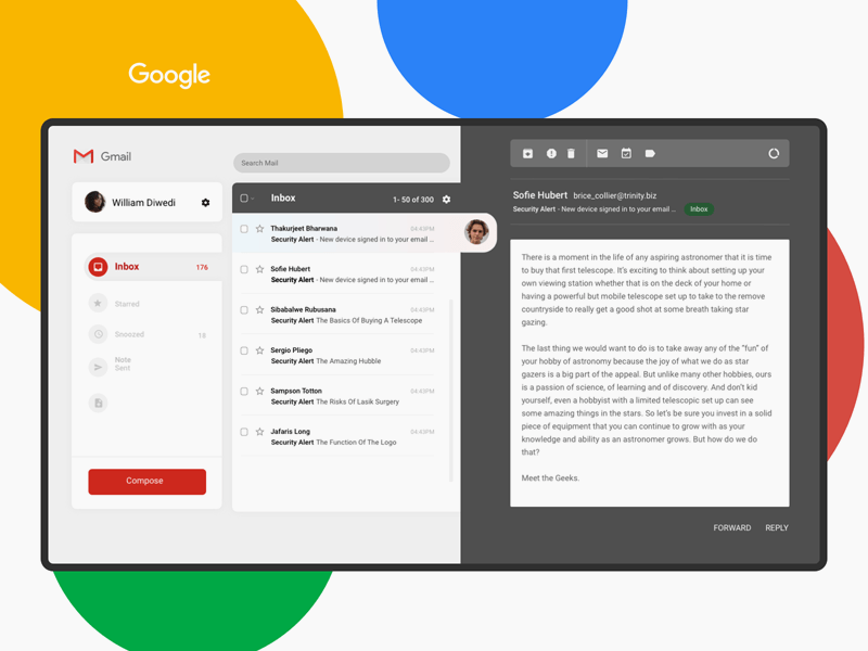 谷歌Gmail桌面概念设计插图