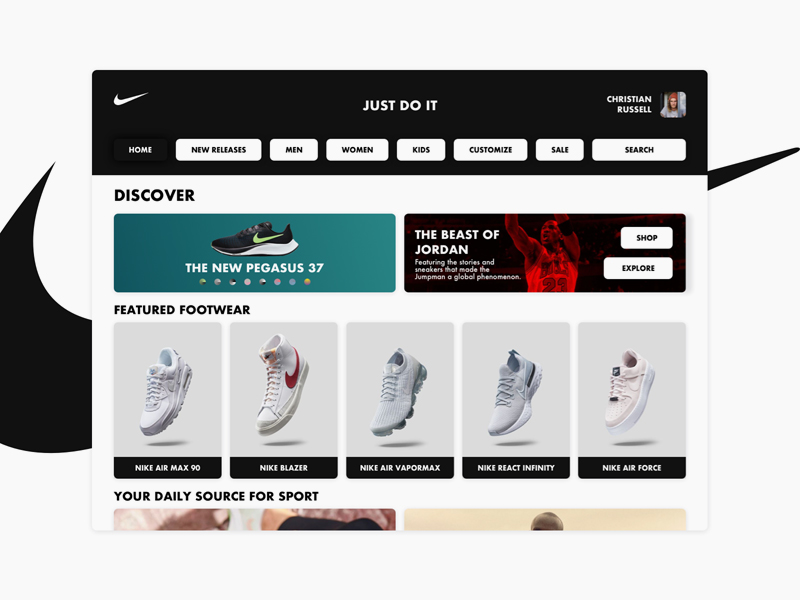 Nike在线商店重新设计模板插图