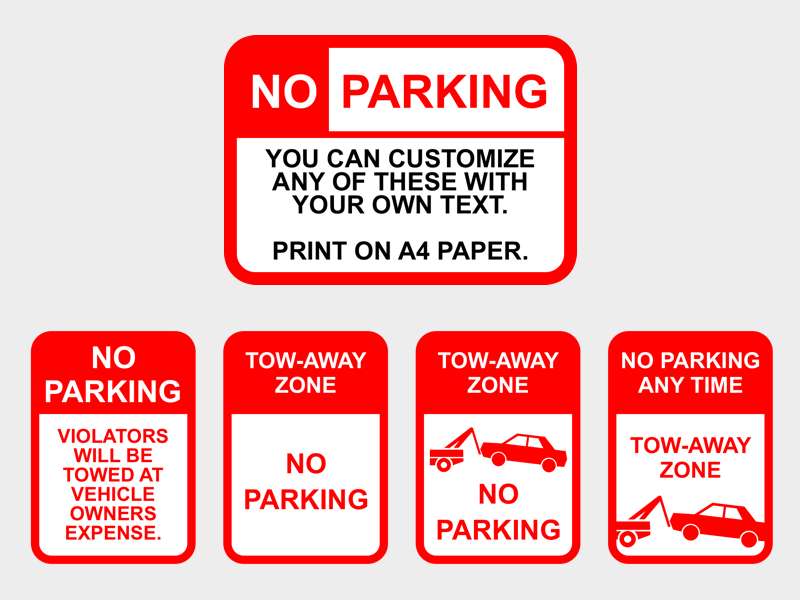 禁止停车标志设计模板插图