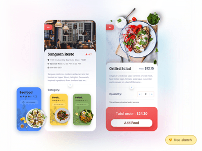 菜单概念屏幕App设计