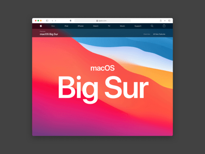 Big Sur Safari浏览器样机