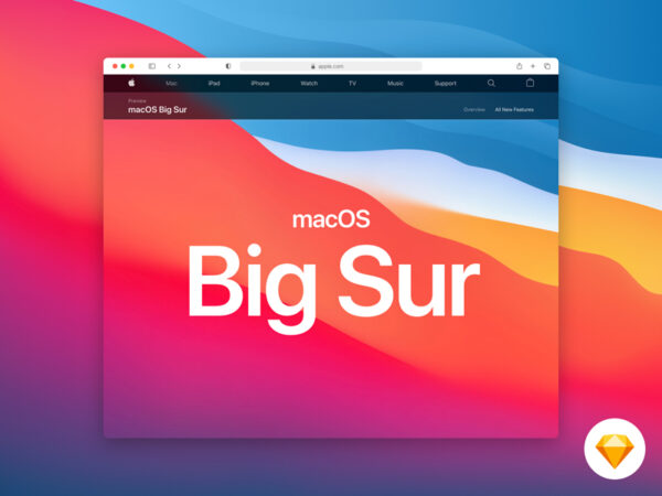 macOS Big Sur系统Safari 14浏览器样机