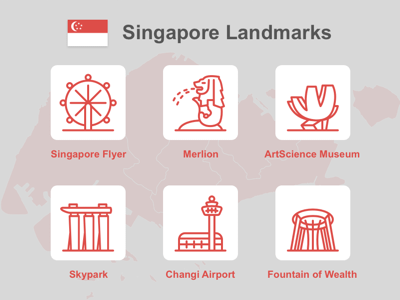 新加坡地标标志图标