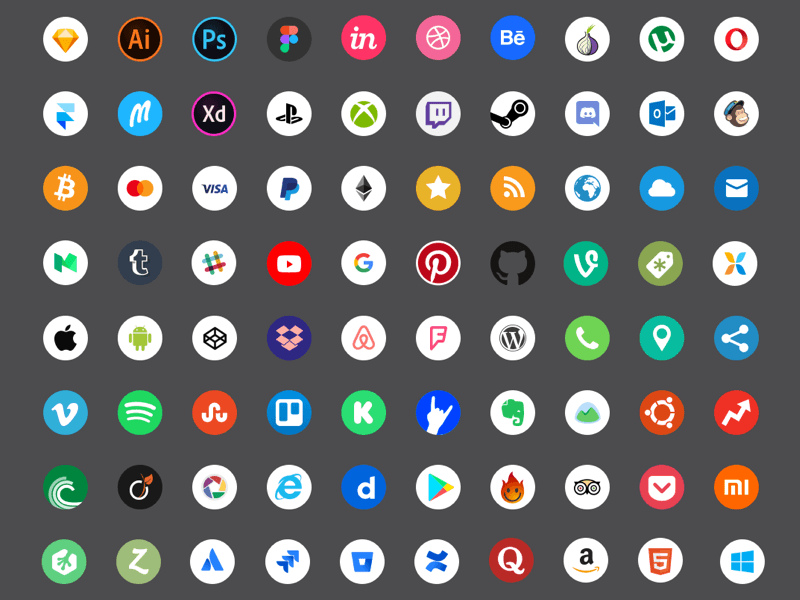 100个社交软件应用图标插图
