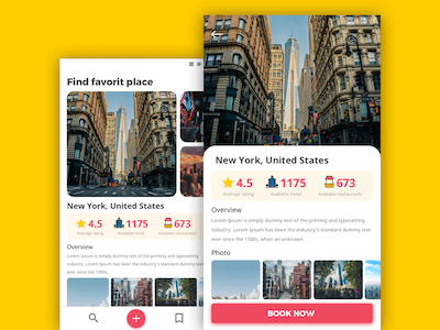 旅游App应用程序屏幕设计模板