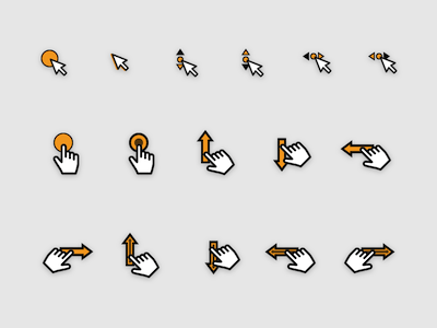 16个交互和用户体验手势图标